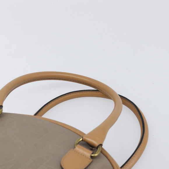Christian Dior Trotter Hand Bag PVC Leather Beige Gold Tone Auth ep15735A