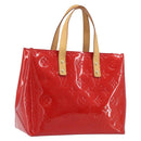 LOUIS VUITTON Monogram Vernis Reade PM Hand Bag Rouge M91088 LV Auth ep15737A-1