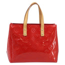 LOUIS VUITTON Monogram Vernis Reade PM Hand Bag Rouge M91088 LV Auth ep15737A-13