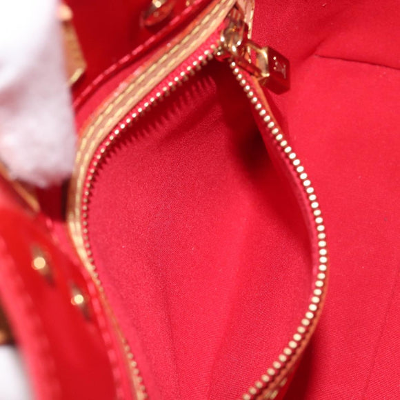 LOUIS VUITTON Monogram Vernis Reade PM Hand Bag Rouge M91088 LV Auth ep15737A