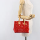 LOUIS VUITTON Monogram Vernis Reade PM Hand Bag Rouge M91088 LV Auth ep15737A-23