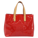 LOUIS VUITTON Monogram Vernis Reade PM Hand Bag Rouge M91088 LV Auth ep15737A-2