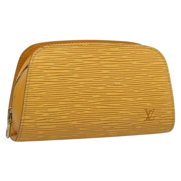 LOUIS VUITTON Epi Dauphine PM Pouch Yellow M48449 LV Auth ep15742