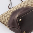 GUCCI GG Canvas Tote Bag Beige Gold Tone 169946 Auth ep15744-15