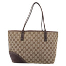 GUCCI GG Canvas Tote Bag Beige Gold Tone 169946 Auth ep15744-2