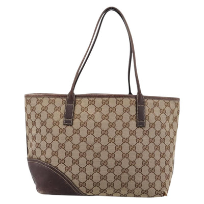 GUCCI GG Canvas Tote Bag Beige Gold Tone 169946 Auth ep15744 - 0