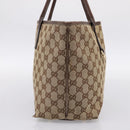 GUCCI GG Canvas Tote Bag Beige Gold Tone 169946 Auth ep15744-3