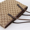 GUCCI GG Canvas Tote Bag Beige Gold Tone 169946 Auth ep15744-6