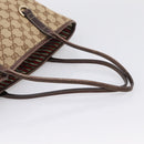 GUCCI GG Canvas Tote Bag Beige Gold Tone 169946 Auth ep15744-7