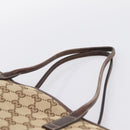 GUCCI GG Canvas Tote Bag Beige Gold Tone 169946 Auth ep15744-8
