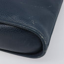 Christian Dior Hand Bag Leather Navy Gold Tone Auth ep15745-10