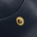Christian Dior Hand Bag Leather Navy Gold Tone Auth ep15745-14