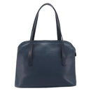 Christian Dior Hand Bag Leather Navy Gold Tone Auth ep15745-3