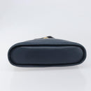 Christian Dior Hand Bag Leather Navy Gold Tone Auth ep15745-9