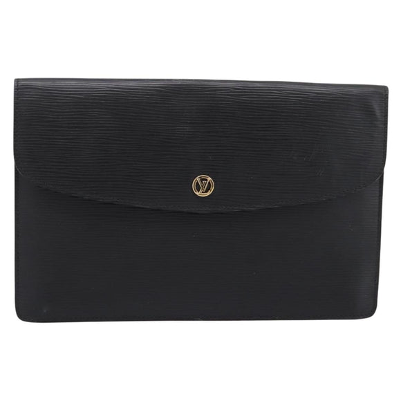 LOUIS VUITTON Epi Montaigne 27 Clutch Bag Black M52652 LV Auth ep15746