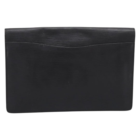 LOUIS VUITTON Epi Montaigne 27 Clutch Bag Black M52652 LV Auth ep15746