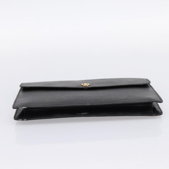 LOUIS VUITTON Epi Montaigne 27 Clutch Bag Black M52652 LV Auth ep15746