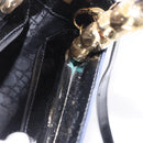 Christian Dior Maris Pearl Hand Bag Patent 2way Black Gold Tone Auth ep15753A-24