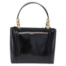 Christian Dior Maris Pearl Hand Bag Patent 2way Black Gold Tone Auth ep15753A-2