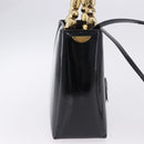 Christian Dior Maris Pearl Hand Bag Patent 2way Black Gold Tone Auth ep15753A-4