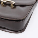 GUCCI Shoulder Bag Leather Brown Gold Tone Auth ep15755-9