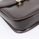 GUCCI Shoulder Bag Leather Brown Gold Tone Auth ep15755-14