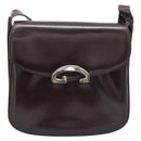 GUCCI Shoulder Bag Leather Brown Gold Tone Auth ep15755-13