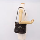 GUCCI Shoulder Bag Leather Brown Gold Tone Auth ep15755-22