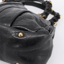 Chloe Hand Bag Leather Black Gold Tone Auth ep15756A-9