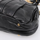 Chloe Hand Bag Leather Black Gold Tone Auth ep15756A-15