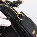 Chloe Hand Bag Leather Black Gold Tone Auth ep15756A-10