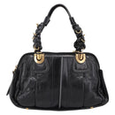 Chloe Hand Bag Leather Black Gold Tone Auth ep15756A-13