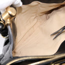 Chloe Hand Bag Leather Black Gold Tone Auth ep15756A-23