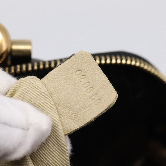 Chloe Hand Bag Leather Black Gold Tone Auth ep15756A