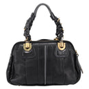 Chloe Hand Bag Leather Black Gold Tone Auth ep15756A-2