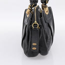 Chloe Hand Bag Leather Black Gold Tone Auth ep15756A-3