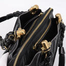 Chloe Hand Bag Leather Black Gold Tone Auth ep15756A-6