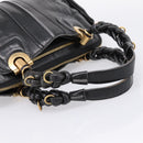 Chloe Hand Bag Leather Black Gold Tone Auth ep15756A-7