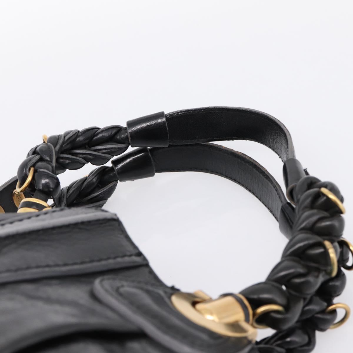 Chloe Hand Bag Leather Black Gold Tone Auth ep15756A | Brand
