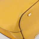 CELINE Tote Bag Leather Yellow Gold Tone Auth ep15757-11