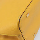 CELINE Tote Bag Leather Yellow Gold Tone Auth ep15757-13