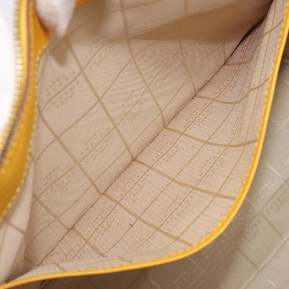 CELINE Tote Bag Leather Yellow Gold Tone Auth ep15757