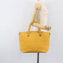 CELINE Tote Bag Leather Yellow Gold Tone Auth ep15757-24