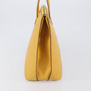 CELINE Tote Bag Leather Yellow Gold Tone Auth ep15757-4