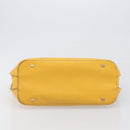 CELINE Tote Bag Leather Yellow Gold Tone Auth ep15757-9