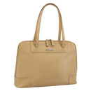 GUCCI Tote Bag Leather Beige Gold Tone 002 1122 2684 Auth ep15761-1