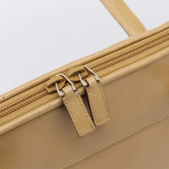 GUCCI Tote Bag Leather Beige Gold Tone 002 1122 2684 Auth ep15761