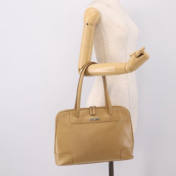 GUCCI Tote Bag Leather Beige Gold Tone 002 1122 2684 Auth ep15761