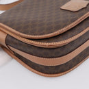 CELINE Macadam Shoulder Bag PVC Leather Brown Gold Tone Auth ep15762-14