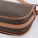 CELINE Macadam Shoulder Bag PVC Leather Brown Gold Tone Auth ep15762-15